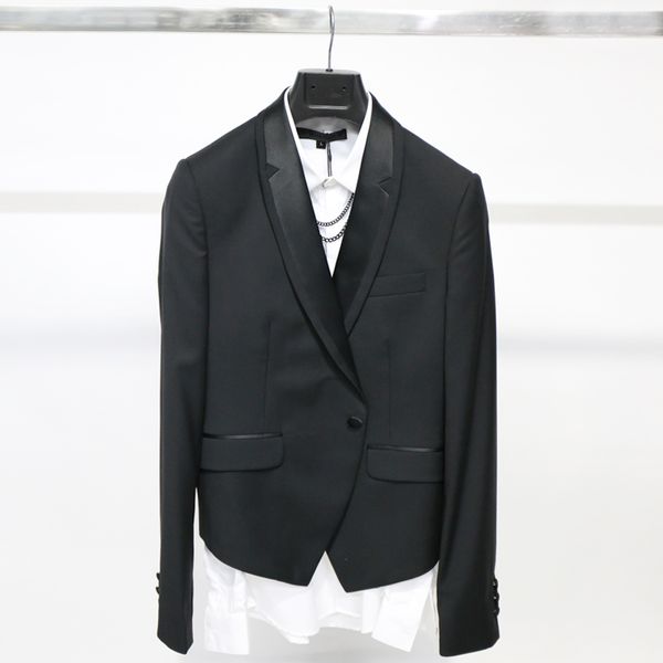 

men's suits & blazers s-5xl customized men clothing fashion a single button wild joker coat casual hairstylist formal dress plus size s, White;black