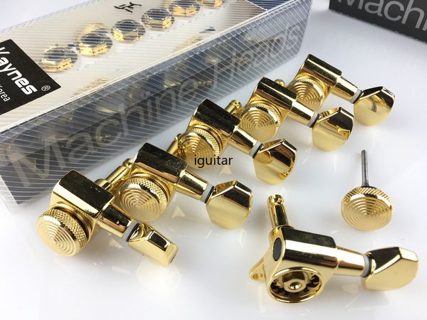 Rari piroli di alta qualità Accordatori con bloccaggio per chitarra Meccaniche per chitarra elettrica Sintonizzatori JN-07SP Lock Gold (Con confezione)