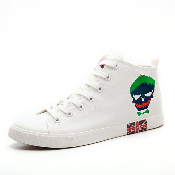 

suicide squad cool head patterns printing high breathable canvas uppers sneakers student personalise fashioncasual shoes, Black