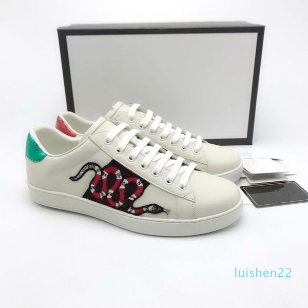 

ace shoes designer shoes strawberry leather casual sneakers embroidery bee,flowers tigers fruit dragon men and women sneakers l22, Black