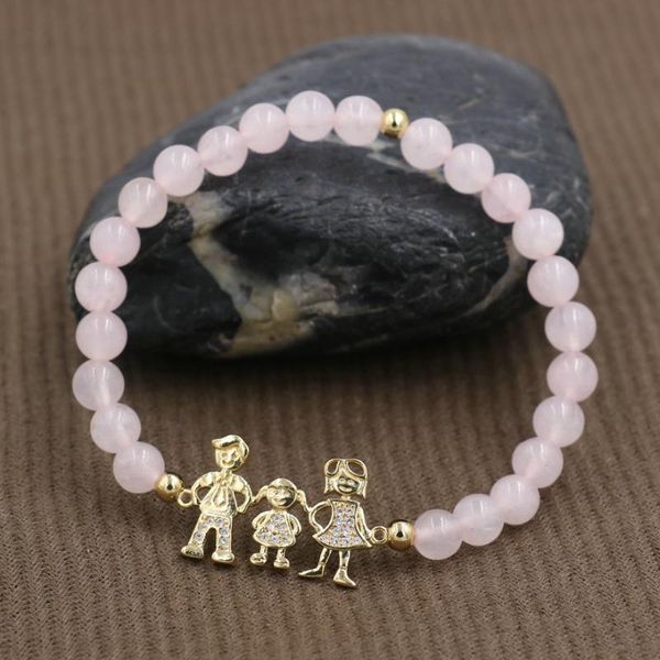 

micro cz мальчик девочка папа мама семейный браслет для мужчин женщины лаки розовый камень бисера браслет для любителя pulseira ювелирные из, Black