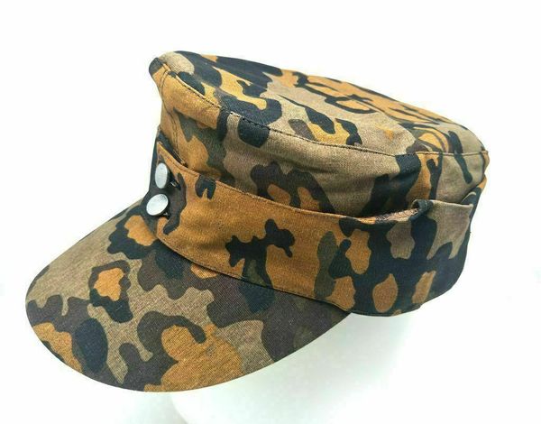 

wwii german army em fall oak camo combat cap military field hat hi-q1943 armyshop2008, Black;white