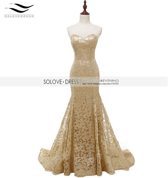 

slovedress womens off the shoulder elegant sweetheart gold lace formal evening dress mermaid gown vestido de festa sld-sle007, White;black