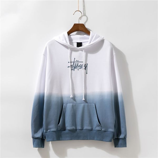 

men designer hoodie luxury stitching tie-dye gradient couple models hooded sweatshirts private custom trend brand sweater, Black