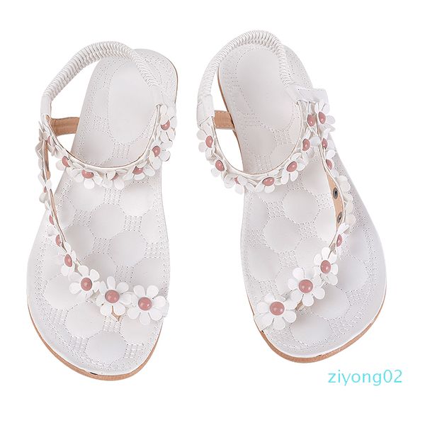 

2020 new bohemian beach women sandals summer style peep toe flower shoes flat shoes woman flip flops 02z, Black