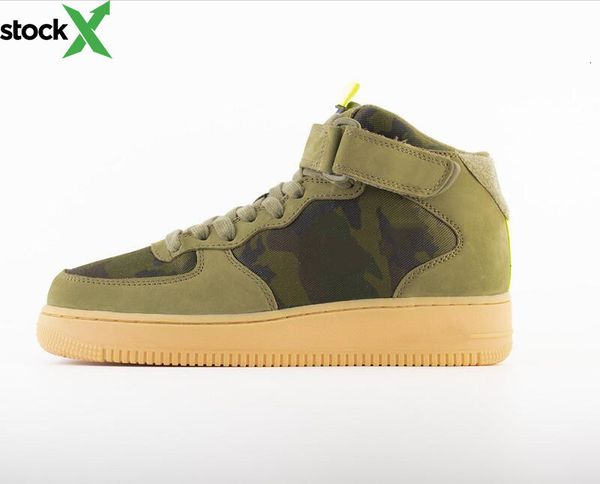 

new custom 1 mid jewel country camo france man designer basketball shoes medium olive dark army volt fashion skateboard shoes good quality, Black