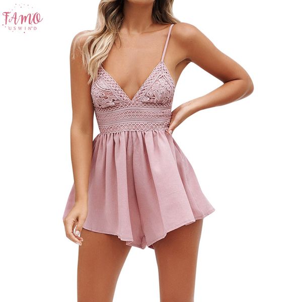 

2019 new fashion woman clothes women regular summer bowknot backless mini jumpsuit evening party beach jumpsuit drop shipping, Black;white