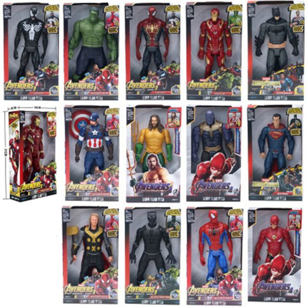 

2016 17 30cm avengers iron man captain america thor thanos spiderman aquaman flash superman falcon ant man pvc action figure toy gift 17 ugy