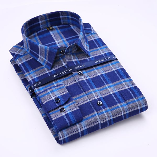 

andrecarr pattern spring autumn water mill shirt pure cotton men's shirts long sleeve shirt mature charm casual lattice shirts, White;black