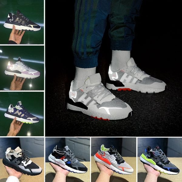 

Adidas nite jogger кроссовки 3 м светоотражающие Мужчины Женщины трехъядерный черный лед мята пара Traner топ дизайнер спортивные спортивные кроссовки 36-45