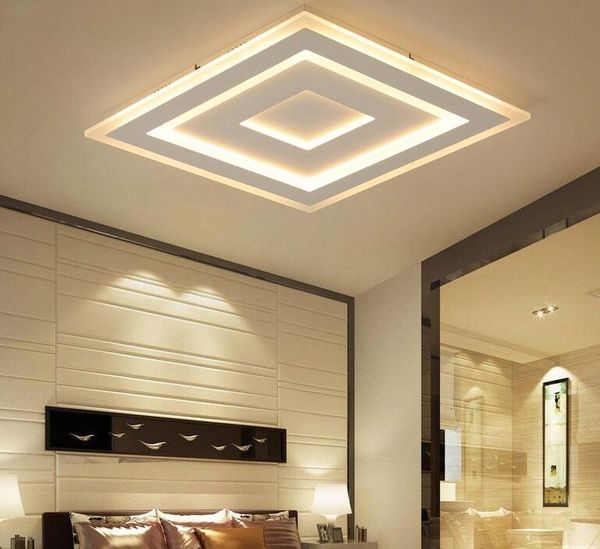 Superfície ultra-fino Montado Modern Led teto luzes lamparas de techo retângulo de acrílico MYY Praça Teto lâmpada