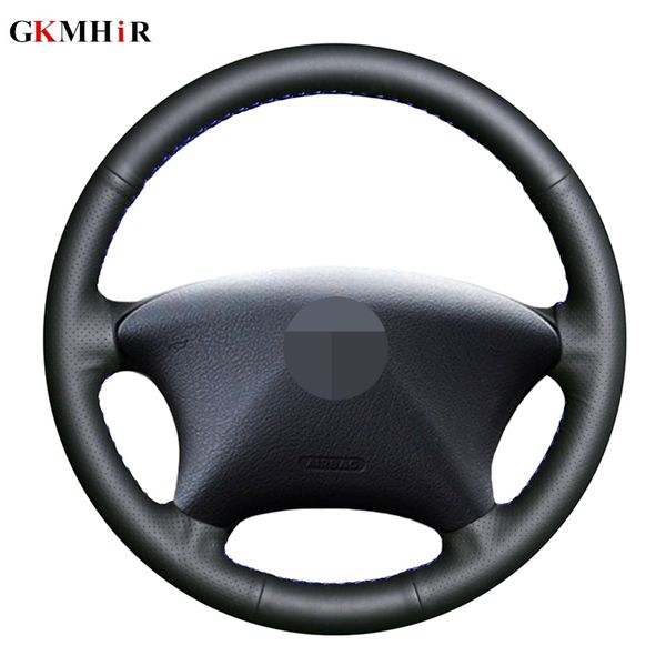 

black soft artificial leather hand-stitched car steering wheel cover for xsara picasso 2001-2004 partner