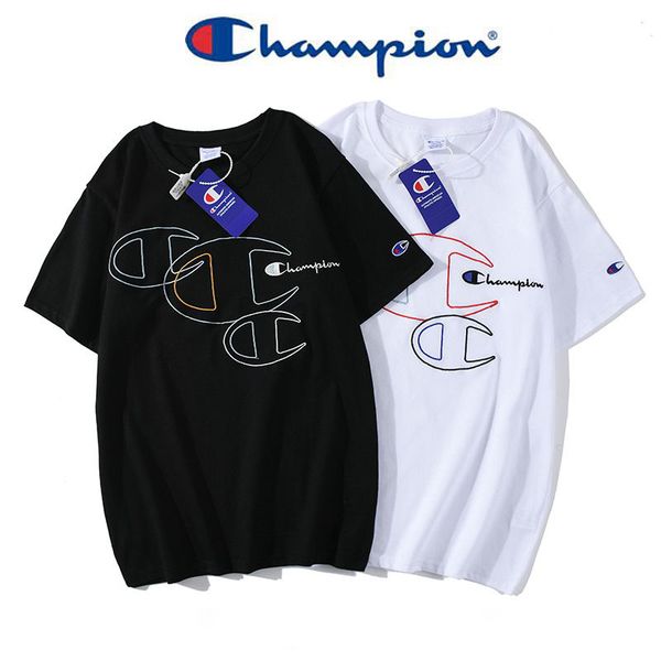 

20ss champion men luxury tshirt designer fashion women brand tshirts life logo couple t-shirt summer platform loose new s-xxl, White;black