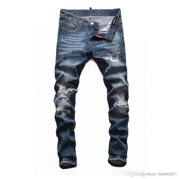 

brand jeans mens роскошная jeans багги байкер высокой талией ripped rock возрождение black skinny мужчины жан jeckets длинные брюки брюки 03, Blue