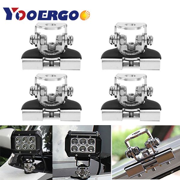 

universal a pillar hood led work light bar mount bracket clamp holder 304 stainless steel offroad for tj jk truck car motor