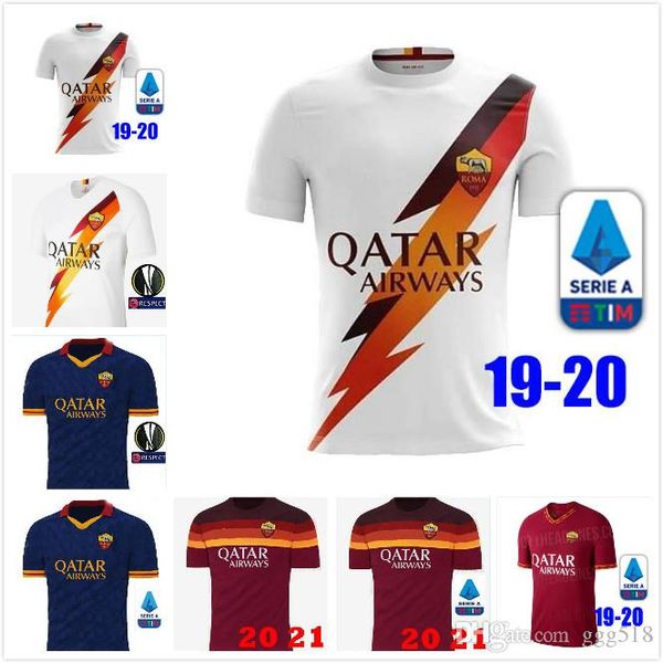 

men kids 19 20 21 as maillot roma soccer jersey de rossi dzeko zaniolo rome 2019 2020 2021 totti perotti boys football kits shirt, Black;yellow