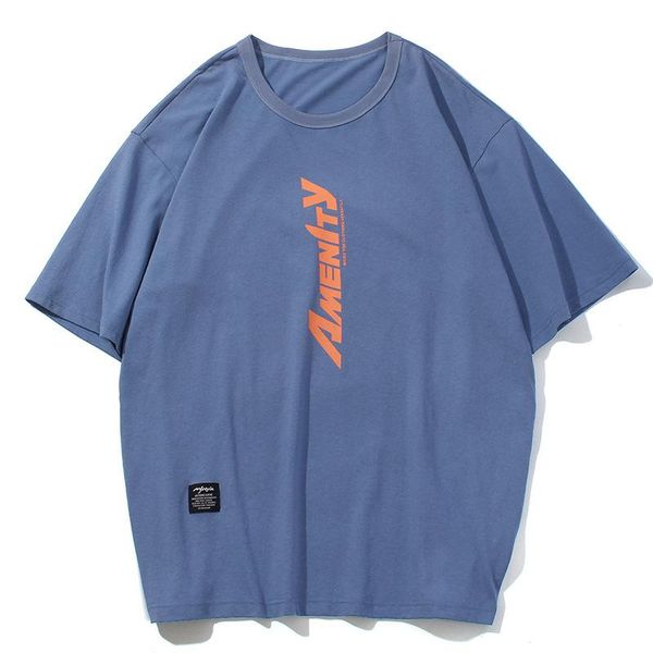 

cotton t-shirt short sleeve new round neck printed loose t-shirt designer t-shirt blue, orange, white m-xxl, White;black
