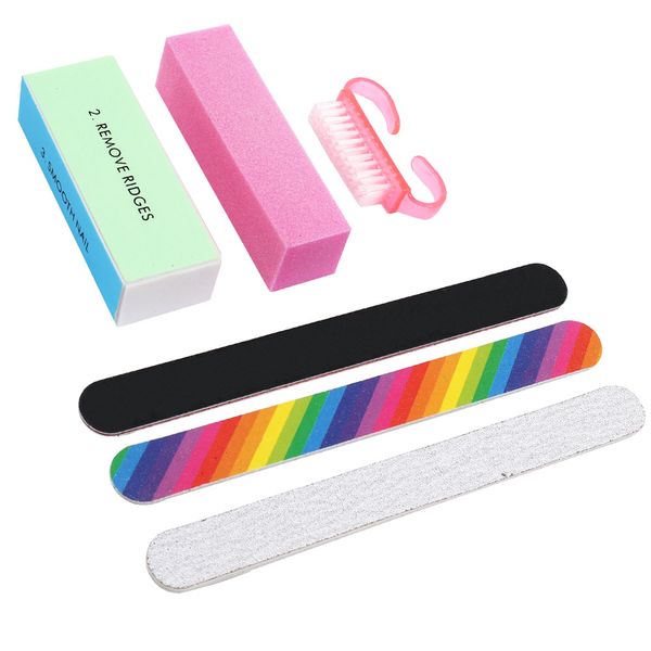 

nail files brush durable buffing grit sand fing art tool accessories sanding file uv gel polish tools 6pcs/set