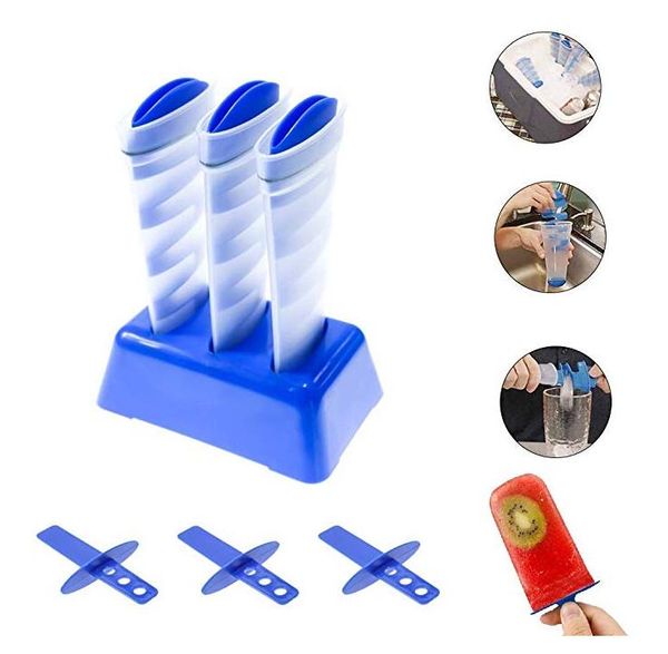 

mighty e reusable ice maker tool spiral diy silicone ice bucket mould anti-tip portable tubes ice pop maker popsicle molds