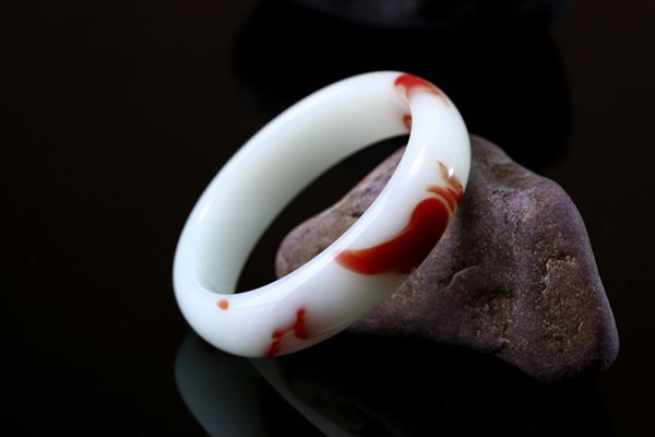 

natural authentic jade bracelet xinjiang hetian jade blood floating flower gobi bracelet with certificate women bangle, Golden;silver