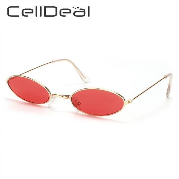 

oval small frame women sunglasses retro vintage metal frame uv protection lens fashion party accessories 11 colors punk, White;black