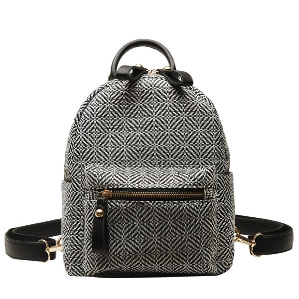

40#2019 new women's anti-theft backpack fashion solid color woolen shoulder bag luxury handbags women bags designer bolsos de m