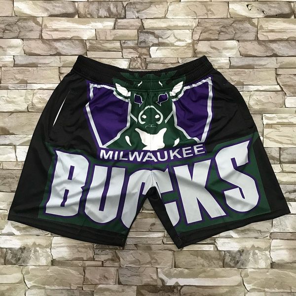 

milwaukee бакс men city нб штаны mitchellness big face карман шорты s-2xl, Black
