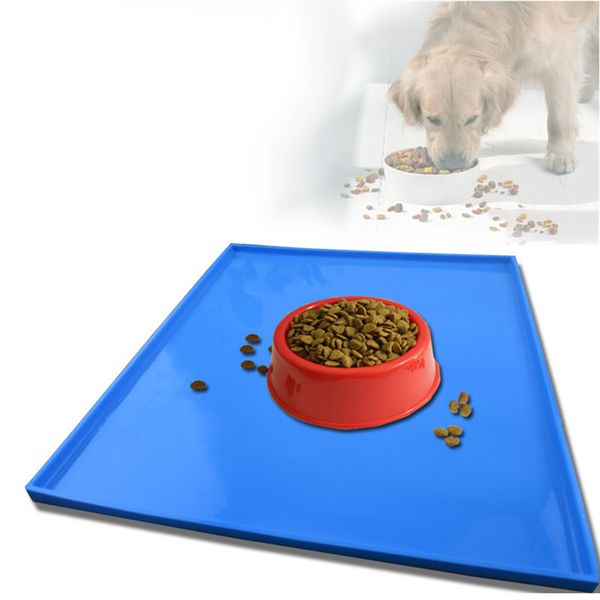 

waterproof pet mat for dog cat solid color silicone pet pad bowl drinking mat dog feeding placemat easy washing