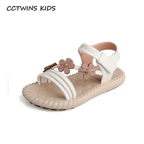 

cctwins kids shoes 2020 summer children pu leather flat baby girls brand soft shoes toddlers fashion princess sandals ps908 t200428, Black;red
