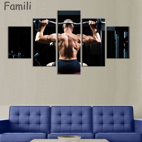 

5pcs Wall Art Poster Bodybuilding Exercise Fitness Sports Painting Canvas Printing Unframed Modular Pictures,decorative pictures