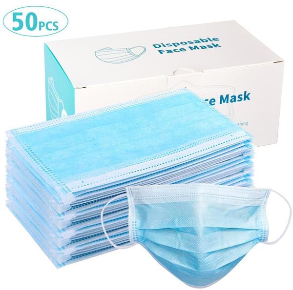 

10/50pcs anti dust kit for mouth mask 3-layer masks anti dust breathable disposable earloop mouth face mask for blocking dust