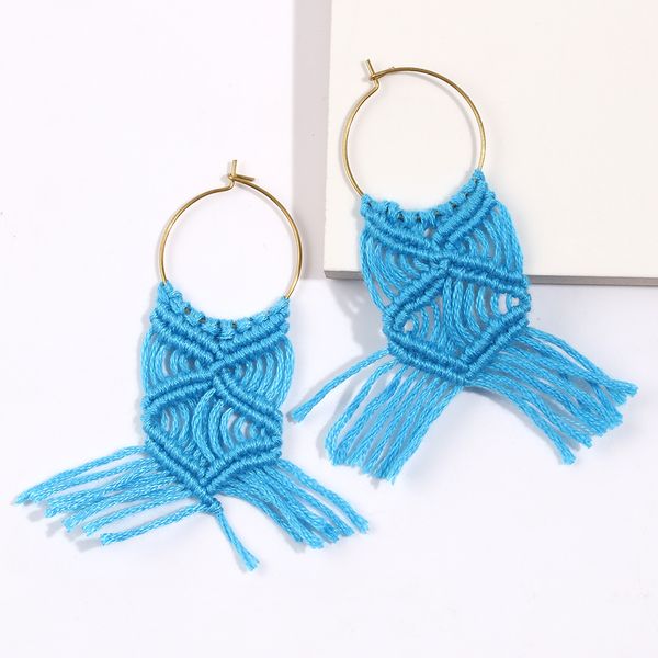 

boho этнические ручной работы макраме способа серьги пера fringe кисточкой серьги женщины аксессуары невесты подарки ювелирных изделий произ, Silver