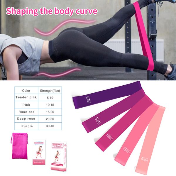 

5 pcs resistance band workout rubber loop yoga gym sport weerstand elastic band for training expander fitness gum tape equipment