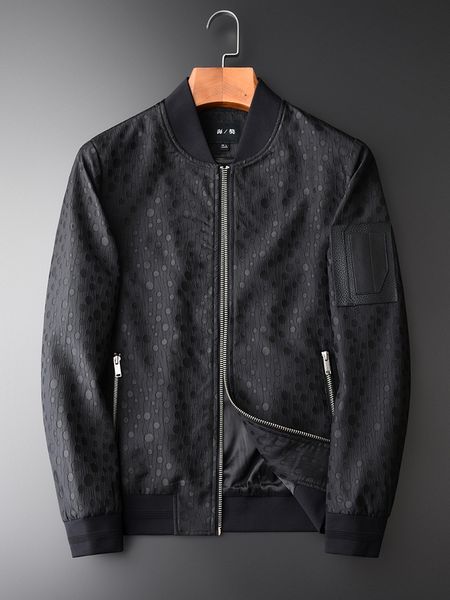 

2019 new arrival yarn dyed dot pleated fabric jacket men fashion texture coat mandarin collar loose plus size m-4xl, Black;brown