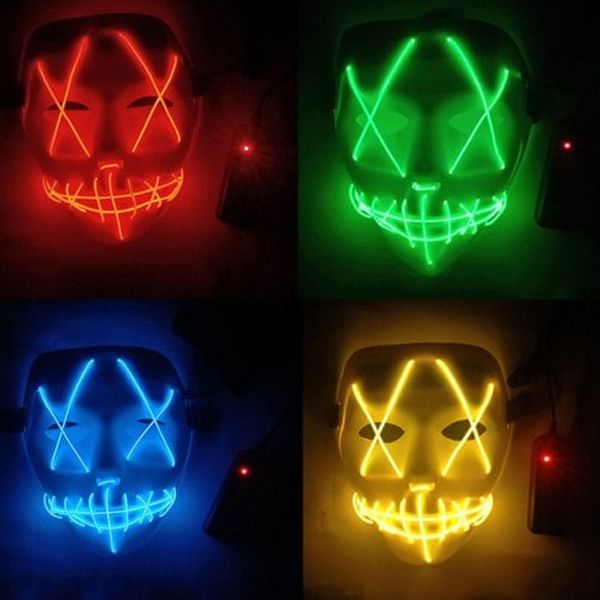 Forniture per feste 2019 LED Mask Energy Spaventoso Cosplay Maschere luminose a LED per regali, feste in maschera, danza, carnevale o club