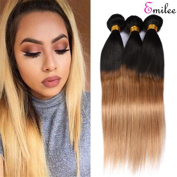 

emilee straight ombre hair bundles brazilian remy hair ombre bundles #1b 27 straight hair bundles 10 inch 12 inch, Black