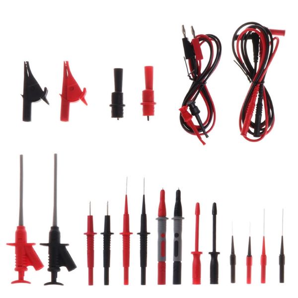 

new 22pcs multimeter car test accessory set 4mm lead cable alligator clips probe kit