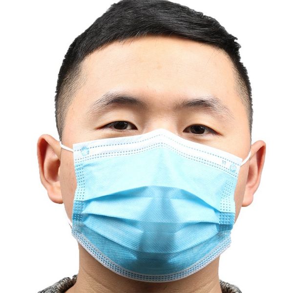 

ship dhl protective mask 3 layers non-woven fabric meltblown cloth face mask mouth masks 90% filter