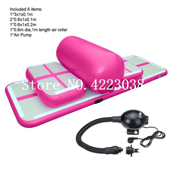 

a set 6 pieces of home edition inflatable gym mat,10cm dwf inflatable gymnastics air tumble track mat training set