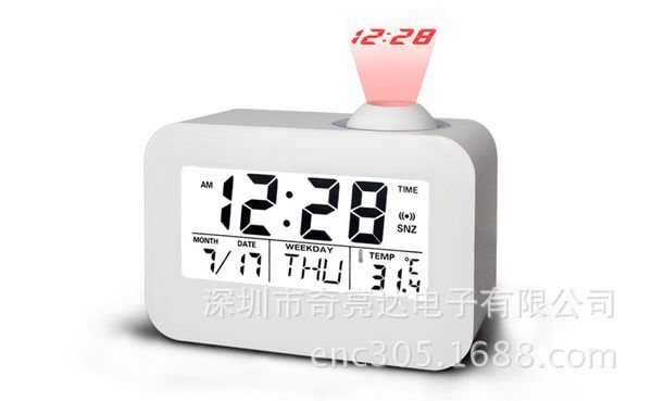 

originality noctilucent calendar projection bell control light voice time snooze alarm