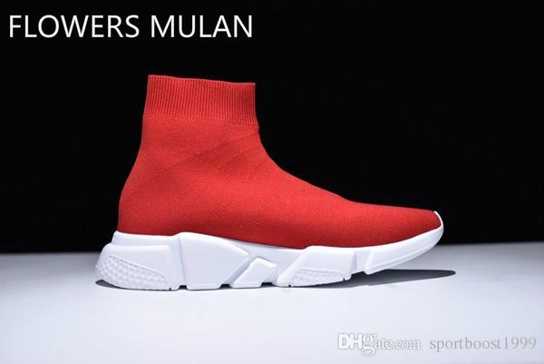 

luxury sock shoes 2018 speed trainer stretch-knit mid sneakers fashion men women high shoes casual speed runner sock boots, Black