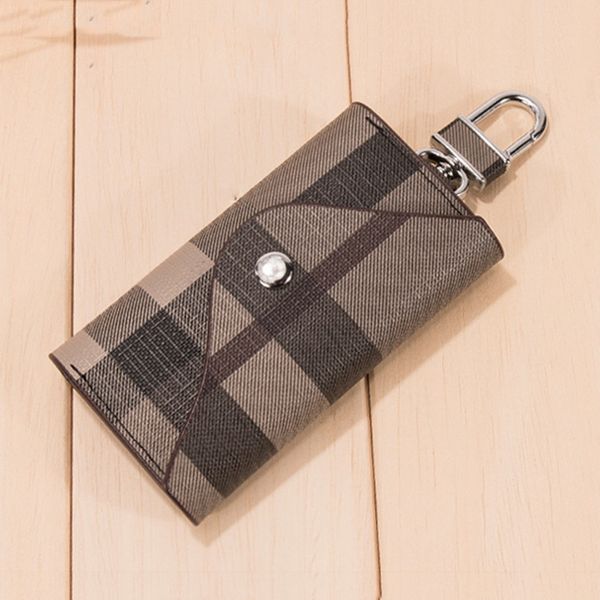 

women men car key case wallet polyurethane leather keychain keys holder bag