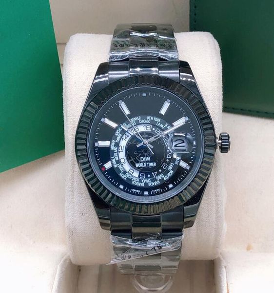 

new watches 42mm sky-dweller black dial 326935 asia 2813 automatic mechanical mens watch watches, Slivery;brown