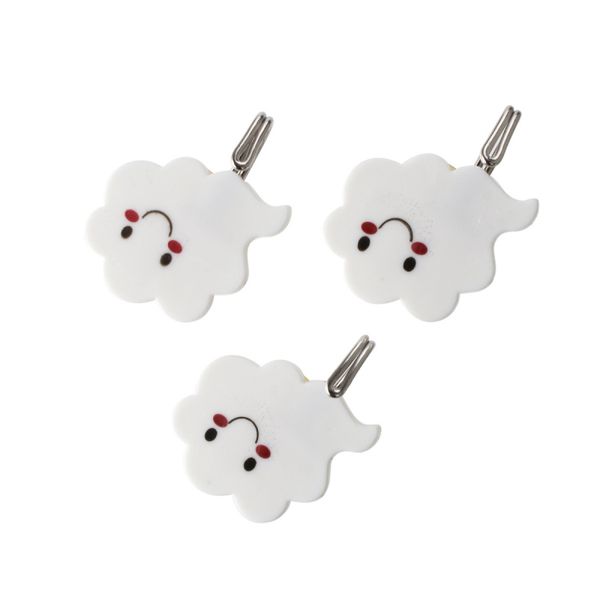 

3pcs/lot plastic cute smiling cloud shape self adhesive wall hooks hanger for clothes bags hats key kitchen bathroom accessories