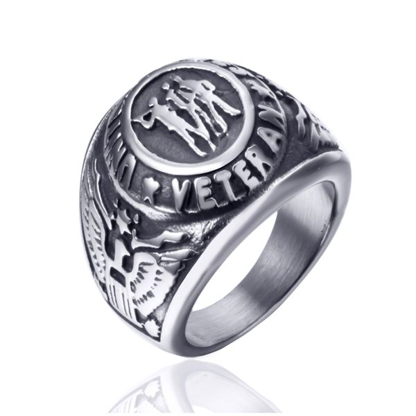 

men stainless steel ring usn navy commemorate wholesale jewelry, Silver