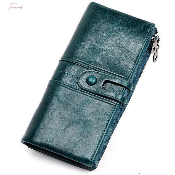 

genuine leather women clutch wallet and female coin purse portomonee clamp for phone bag card holder handy passport holder, Red;black