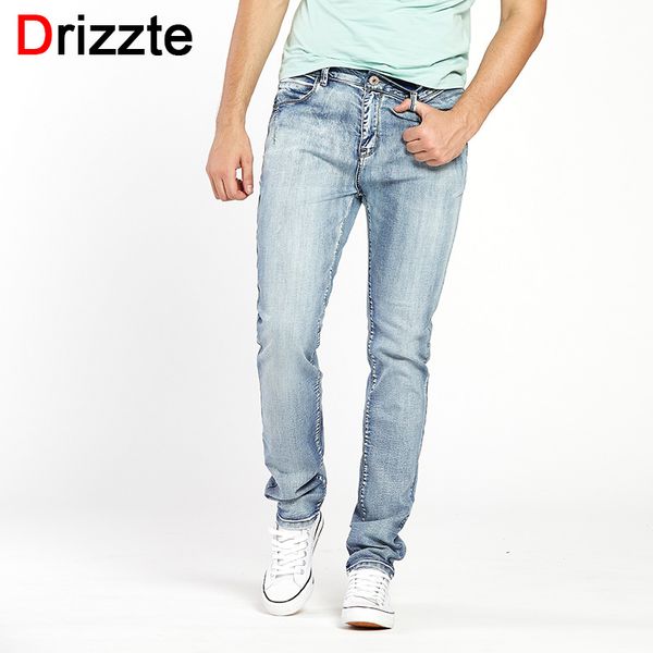 

drizzte mens light blue grey jeans men slim stretch denim trousers pants size 30 32 34 35 36 38 40 42 fashion denim