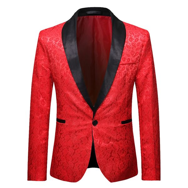 

fashion men red casual suit blazer slim fit masculino fashion suit coat terno masculino personality costumes jacket stitching, White;black