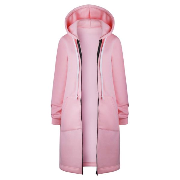 

new autumn winter long cardigan women solid color hooded coat fall warm thick poncho female zipper fashion coats plus, Tan;black
