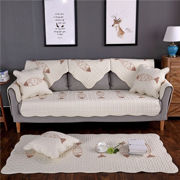 

2019 new kawaii fish pattern sofa towels nonslip sofa covers slipcover home textile couch cases almofadas nonslipper covers